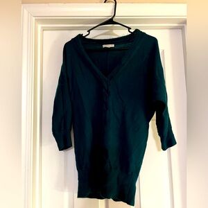 New York & Co. teal v neck sweater size small